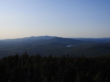 Scenic view of mountains against clear sky