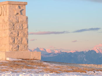 Scenic view of sea against sky during winter