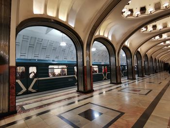 View of train at railroad station in moscow