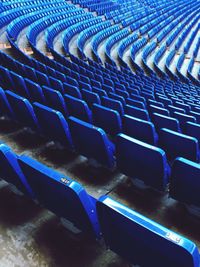 Row of chairs in stadium