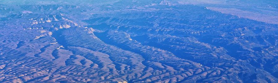 Aerial view of dramatic landscape