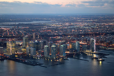 Aerial view of city at waterfront