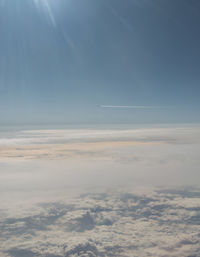 Aerial view of cloud fields above the clouds