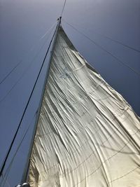 Low angle view of sailboat against sky