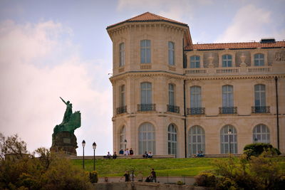 Low angle view of historical building against sky