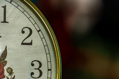 Close-up of clock on leaf