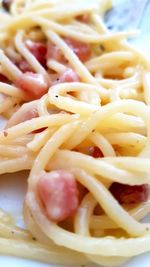 Close-up of noodles in plate