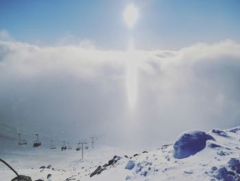 Scenic view of snow against sky