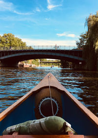 Bridge over river against sky