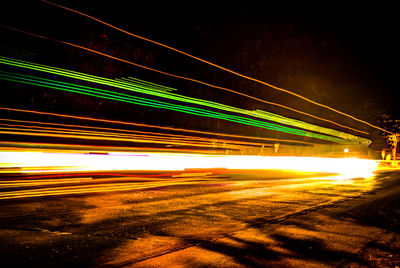 Light trails at night