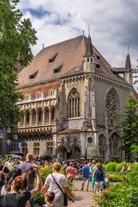 Budapest, hungary 19.08.2021. vajdahunyad castle in city park of budapest, hungary, on a summer day