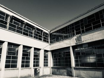 Low angle view of modern building against sky