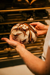 Cropped hand of person holding food