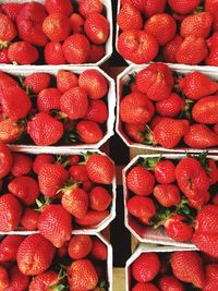 Directly above shot of strawberries in container