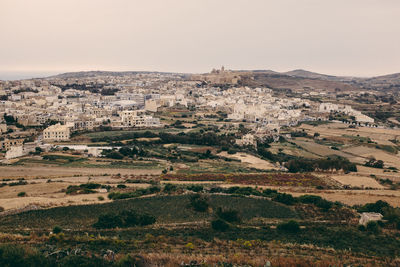 High angle view of landscape against sky