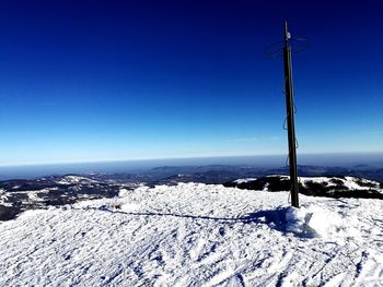 Scenic view of snow against sky