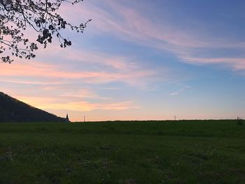 Scenic view of silhouette landscape against sky during sunset