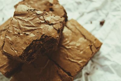 High angle view of chocolate cake