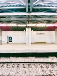 Train at railroad station platform