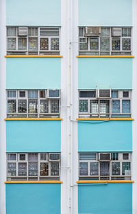 Abstract blue gradient building wall