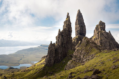 The old man of storr - iconic rock formation on the isle of skye, scotland. 