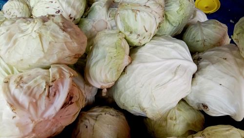 High angle view of vegetables for sale in market