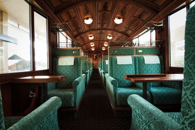 Interior of empty train