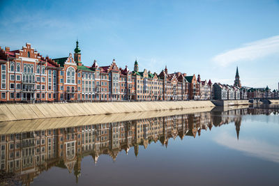 Reflection of buildings in water