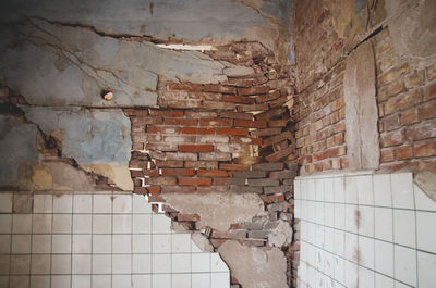 Brick wall in old building