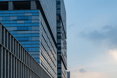 Low angle view of modern building against sky