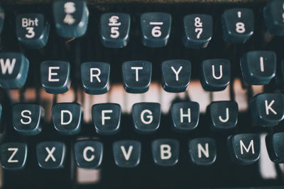 Close-up of typewriter