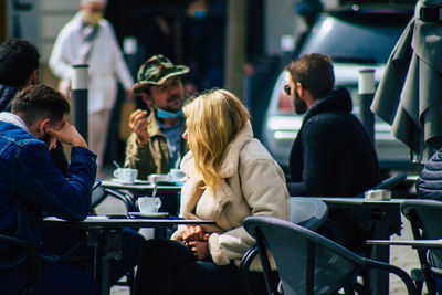 Group of people in restaurant