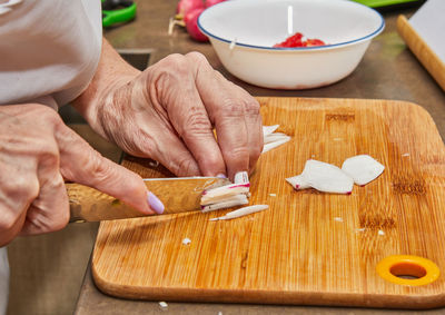 Close-up of food on cutting board