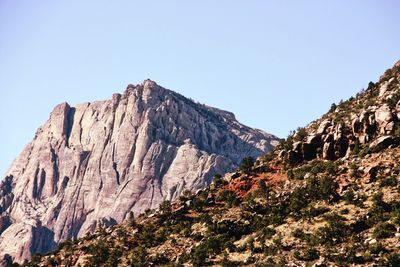 Scenic view of mountains against clear sky