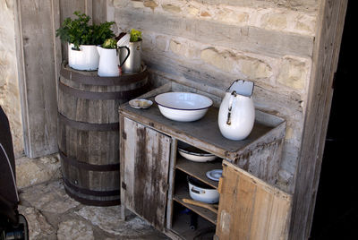 Kitchen storage in living history farmhouse