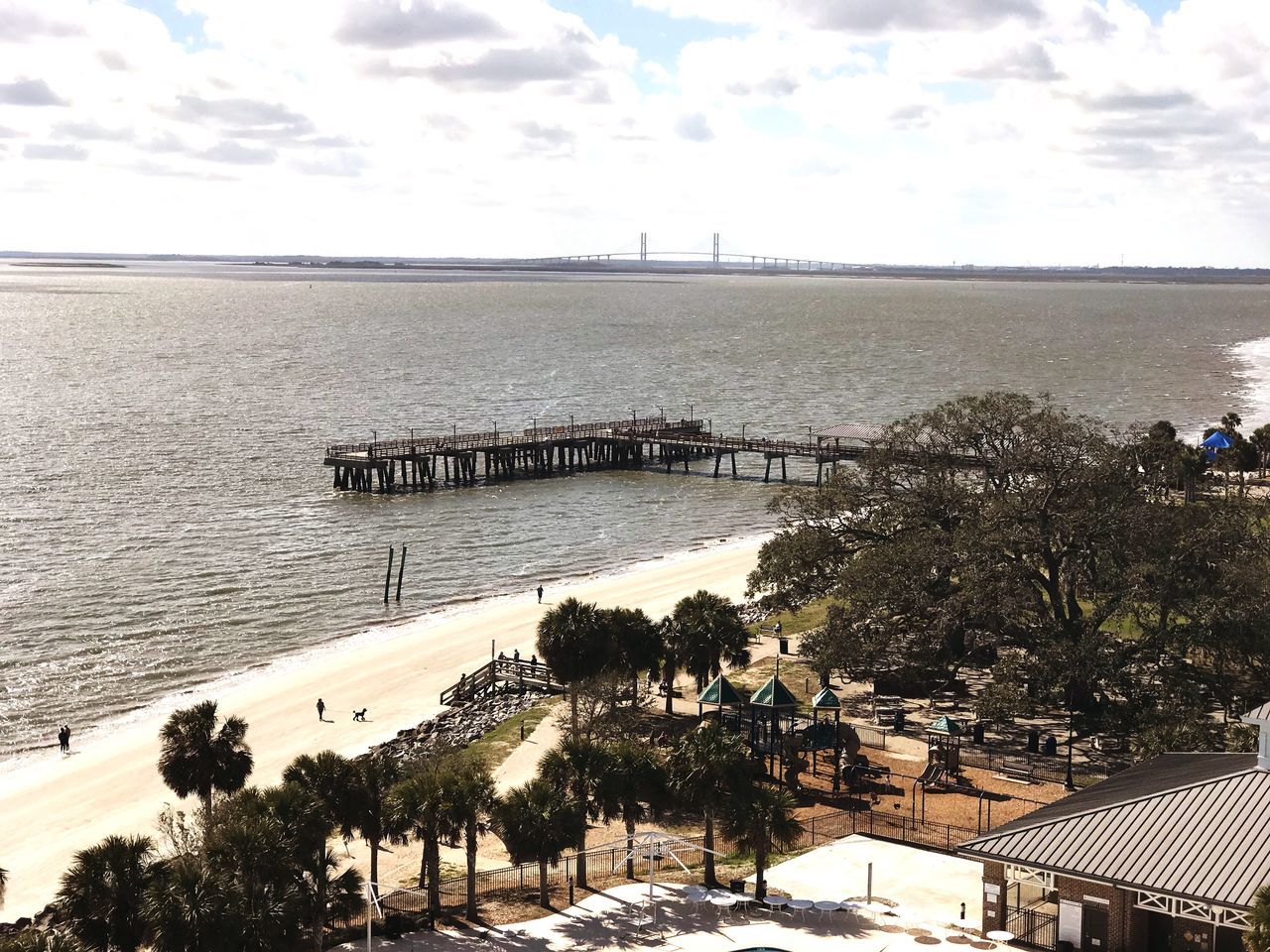 SCENIC VIEW OF SEA AND BRIDGE AGAINST SKY