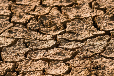 Full frame shot of cracked field