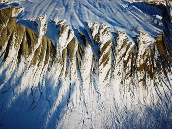 Full frame shot of icicles on mountain