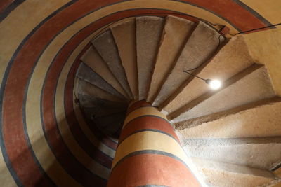 Low angle view of spiral staircase