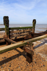 View of old ruins on beach