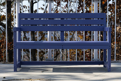 Empty bench in park