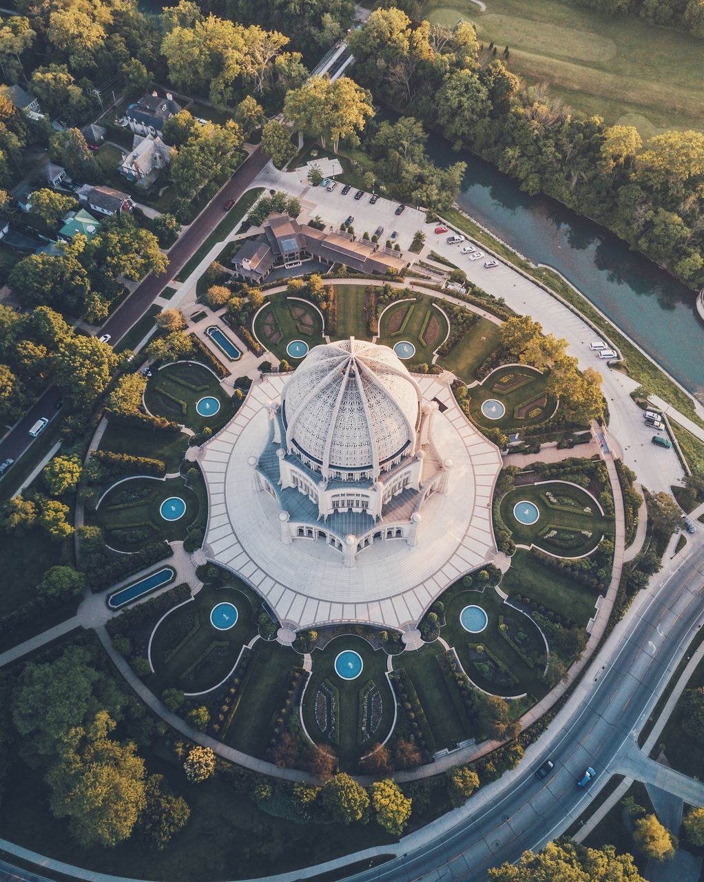 HIGH ANGLE VIEW OF TREES AND CITYSCAPE