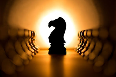 Close-up of chess pieces