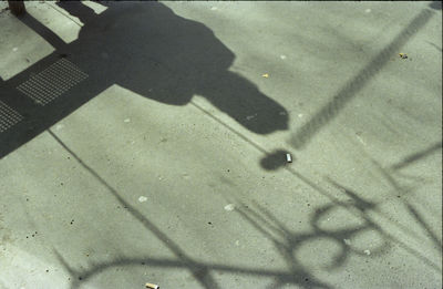 High angle view of shadow on ground