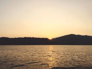 Scenic view of sea during sunset