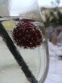 Close-up of wet glass