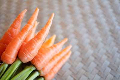 High angle view of vegetables on table