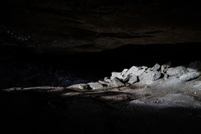 Rock formations at night