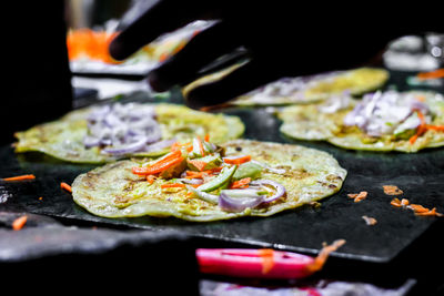 Close-up of food on table