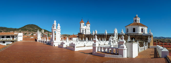 View of cathedral against clear blue sky